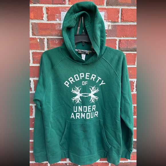 Under Armour Men’s Hooded Green Sweatshirt. Size Large - Picture 4 of 6